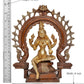 Brass Lakshmi Idol Laxmi Goddess Lakshmi Sitting with Prabhavali Laxmi Statue for Puja Temple at Home Decor Office (Height: 10 Inch)