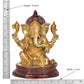 Brass Lord Ganesha Idol Ganesh Statue Decorative Sculpture for Home Decor Office Mandir Pooja Showpiece (Height 10 Inch)