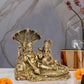 Maa Lakshmi with Lord Vishnu On Sheshnag Idol Statue for Home Mandir Temple Office Decor - (Brass, Height 6.5 Inch)