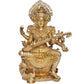 Brass Maa Saraswati Statue - Handcrafted Hindu Goddess Saraswati Idol for Home Decor and Pooja (Height 25 Inch)