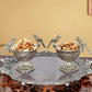 Metal Parrot Dry Fruit Bowl with Tray Silver Polish for Home Decor Room Table & Gift Diwali,Raksha Bandhan (Height: 5 inch)