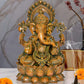 Brass Lord Ganesha Idol (Height 12.5 Inch)