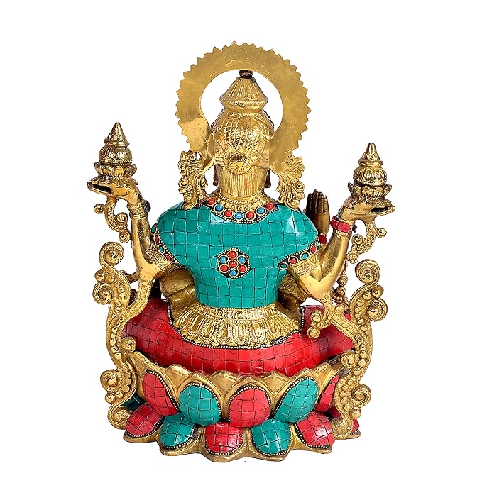Brass Dhan Lakshmi Brass Idolb (Height:14 Inches)