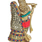 Divine Multicolour Brass Radha Krishna Idol with Exquisite Stone Work - 8.5 Inches