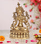 Brass Tara Devi Statue - Handcrafted Hindu Goddess Idol for Home Decor and Pooja Mandir (Height 14 Inch)