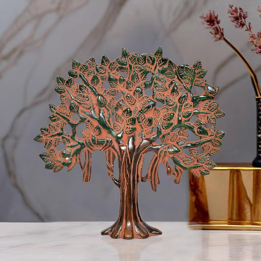 Brass Kalpavriksha Tree Table Standing for Home Decor and Ofice Teble Decor Figurine (Height: 7 inch)