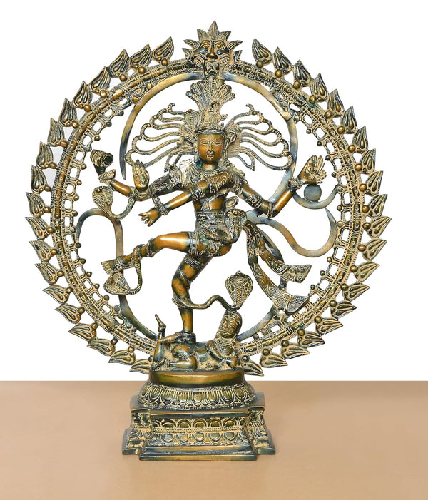 Brass Natraj Lord Shiva Dancing Idol (Height: 24 inch) Study Setting