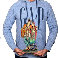 AONA hoodie with Radha-Krishna idol graphic print on the chest