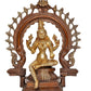 Brass Lakshmi Idol Laxmi Goddess Lakshmi Sitting with Prabhavali Laxmi Statue for Puja Temple at Home Decor Office (Height: 10 Inch)