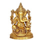 Brass Ganesha Statue Idol On Base for Home Decor Temple | Height : 10.5 Inches (Ganesha, 1)