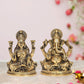 Brass Laxmi Ganesh Statue - Handcrafted Goddess Lakshmi and Lord Ganesha Idol for Home Decor and Pooja - Hindu Deities Figurine (Height 5.5 Inch)