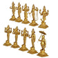 Brass Vishnu Dashavatar Statue Idol for Home Decor Temple | Diwali | Height : 9 Inches (Each) | Set of 10