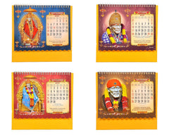 Tabletop calendar with 2027 months September–December shown in four Sai Baba portraits