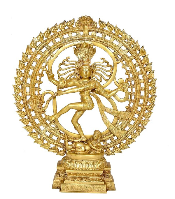 Brass Natraj Lord Shiva Dancing Natraj Brassl Idol Statues (Height: 24 inch) Entryway Setting