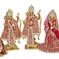 Ram Darbar with Sita Lakshman Hanuman Brass Statue in Dress Multicolor Finish, Height 20 inches