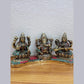 Lakshmi Ganesha Saraswati Murti Idol Showpiece Set - Brass Lakshmi Ganesha Idols Statue with Brass Base for Puja Home Temple Mandir Diwali Decoration Gifting Items