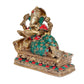 Brass Resting Ganpati Ganesha Reading Book Idol Statue, Height : 4.5 inch