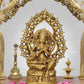 Brass Maa Saraswati Statue Handcrafted Hindu Goddess Saraswati Idol for Home Decor and Pooja Statue (Height 10.5 Inch)