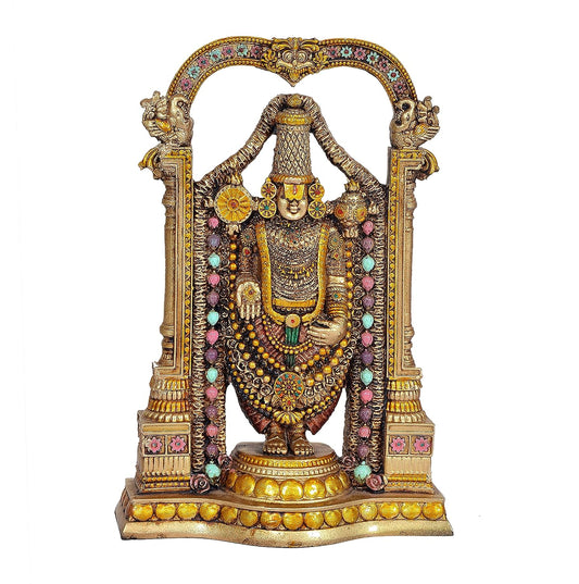 Tirupati Balaji Murti Cold Cast Idol for Pooja Room in Resin | Height 8 inch