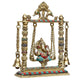 Ganesha Playing On Swing Brass Statue Height 10 Inches