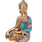 Brass Buddha Statue Stone Work Idol Buddha Religious Statue Height 16 Inch