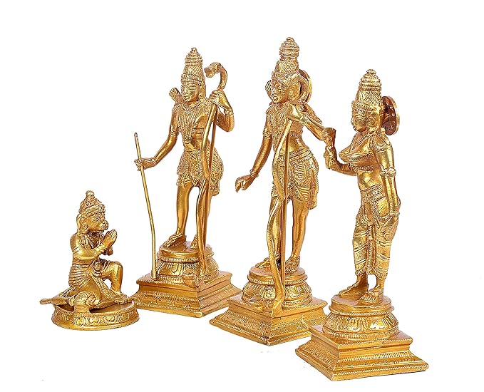 Brass Shri Ram Darbar Statue Idol Ram Darbar Rama Height 8 inch