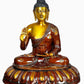 Brass Sitting Buddha Idol Figurine Sculpture Buddhist Showpiece Multicolour Height 29 Inches