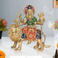 Brass Durga Maa with Lion Idol Hindu Goddess Sherawali MATA Murti MATA Rani Statue Figurine Home Temple (Height: 10 Inch)