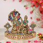 Brass Maa Lakshmi with Lord Vishnu On Sheshnag Idol Statue for The Puja Temple at Home in Brass - (Height 9.5 Inch) (multicolour)