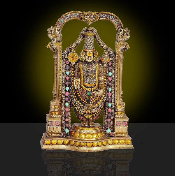 Dattatreya Tirupati Balaji Murti Cold Cast Idol for Pooja Room in Resin | Height 8 inch