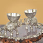 Metal Elephant Dry Fruit Bowl with Tray Silver Polish for Home Decor Room Table & Gift Diwali,Raksha Bandhan (Height: 5 inch)