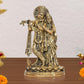 Brass Radha Krishna Idol Statue for Home Decor and Pooja Mandir Office Decor (Height 11 Inch)