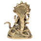 Brass Lord Vishnu Statue on Sheshanaga Idol Statue for The Puja Temple at Home in Brass - (Height 8 Inch)