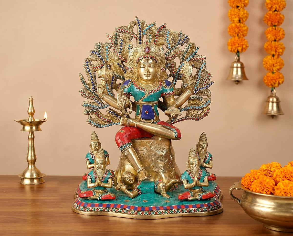 Brass Dakshinamurti Shiva Statue Dakshinamurthy for Home Decor Temple Office Pooja Mandir Showpiece (Height:18 Inches)