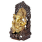 Lord Ganesh Murti Ganesha Idol Ganpati Bhagwan Brass Statue for Home Entrance Good Luck Vastu Decoration Height : 13.5 Inch