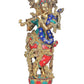 Brass Lord Krishna Idol Statue Krishna Figurine Sculpture Decorative Showpiece for Home Office Decor Multicolour Height 14.5 Inches