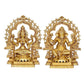 Brass Lakshmi Ganesha Statue with Frame On Lotus Base Idol for Home Decor | Height : 16 Inches (Pair of Lakshmi Ganesh Statue, 2)