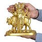 Brass Statue Hindu Trimurti Brahma Vishnu Mahesh Figurine Idol Dattatreya with Auspicious Cow : Lord Shiva Tridev for Home Temple Office Table Shop Height- 8 Inch