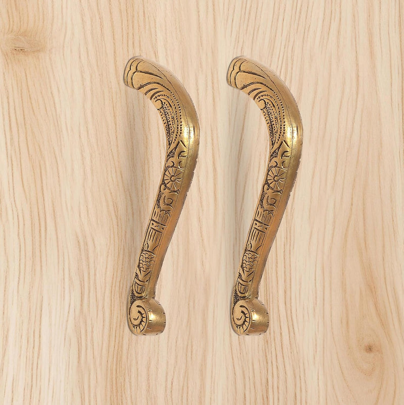 Brass Main Door Pull Handle Pair (Pack of 2) (Height : 6.5 inch)
