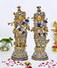 Brass Radha Krishna Idol Standing Pose Brass Idol Multicolor Statue, Height :19 Inch