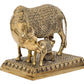 Brass Kamdhenu Cow with Calf for Home Decor Pooja Mandir Pooja Temple Office Decorative Showpiece Statue (Height: 8 Inch)