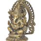 Brass Lord Ganesha Idol Sitting Ganesh Statue Decorative Sculpture for Home Decor Office Mandir Pooja Temple (Height 10 Inch)