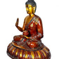 Brass Sitting Buddha Idol Figurine Sculpture Buddhist Showpiece Multicolour Height 29 Inches