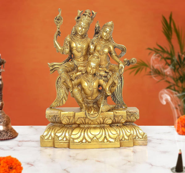 Brass Vishnu and Devi Lakshmi On Garuda Flying Idol (Height: 12 Inch)