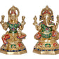 Brass Laxmi Ganesh Statue - Handcrafted Goddess Lakshmi and Lord Ganesha Idol for Home Decor and Pooja - Hindu Deities Figurine (Height 11.5 Inch)