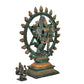 Brass Sudarshana and Narashima Statue On Base Idol for Home Decor Temple | Height : 14 inches