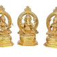 Brass Goddess Lakshmi Ganesha Saraswati Statue Set of 3 Idol Statue Height 12 Inch