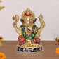 Brass Lord Ganesha Idol Ganesh Statue Decorative Sculpture for Home Decor Mandir Office Pooja Showpiece (Height 8 Inch)