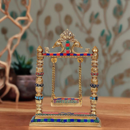 Brass Swing for Ladoo Gopal Idol (Height : 10 inches)