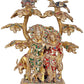 Brass Radha Krishna Statue with Kamdhenu Under The Tree for Home Decor | Height : 18 inches